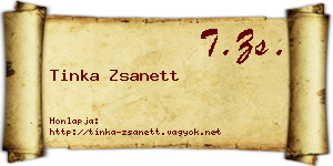 Tinka Zsanett névjegykártya